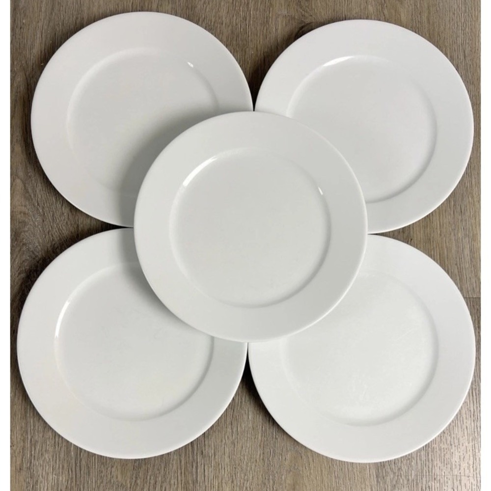 Apilco France Porcelain 11" Dinner Plates White, Made In France Set Of 5